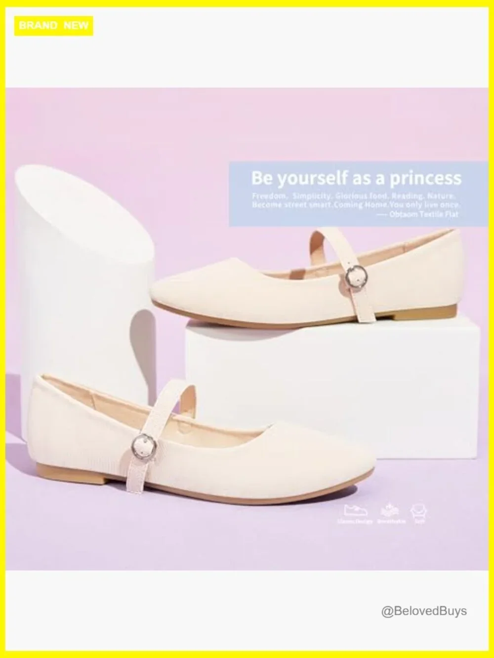 Mary Jane Flat Shoes Round Toe Ballet Flats for Women Dressy Fabric Business